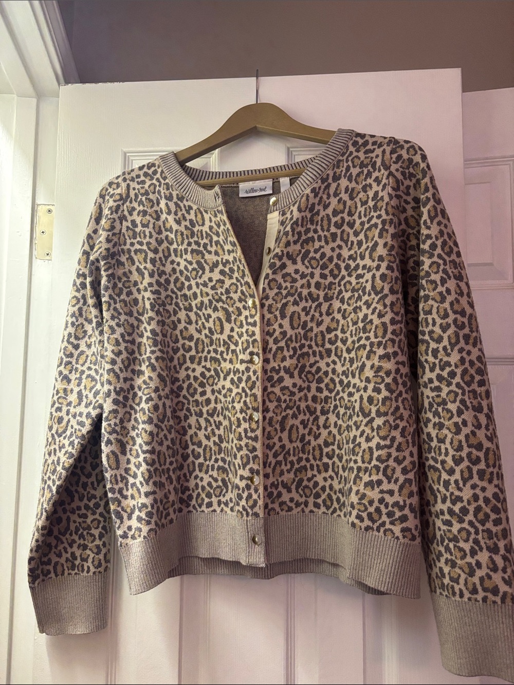 Willow Beige and Brown Leopard Print Cardigan